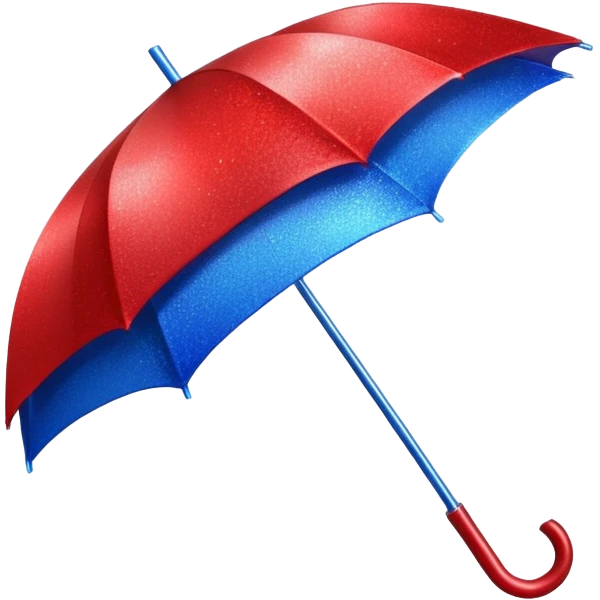 glitter red and blue umbrella emoji