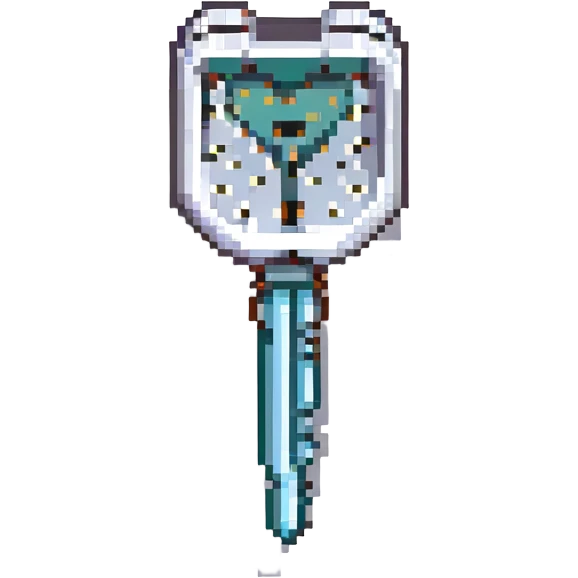 realistic lockpick, Minecraft-inspired, blocky, metallic emoji