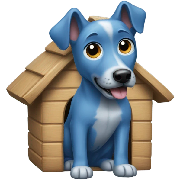 Blue dog kennel  emoji