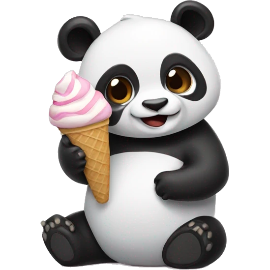 Panda eating ice cream emoji