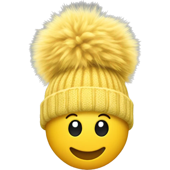 Yellow wooly hat with bobble on its own emoji