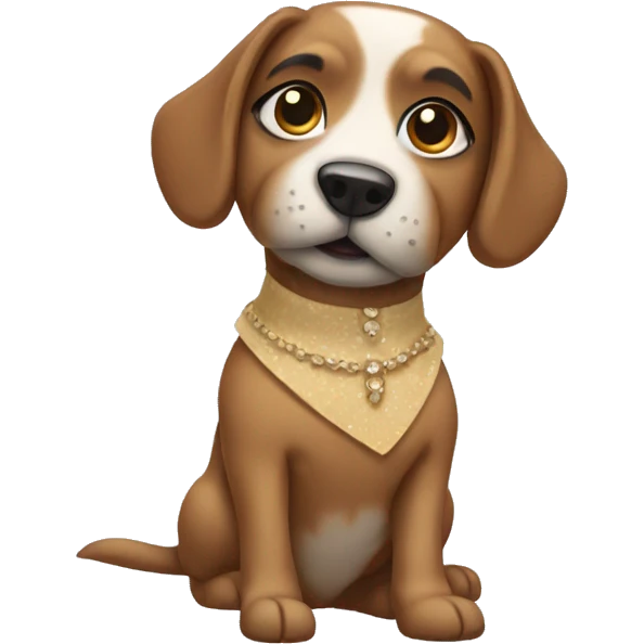 Dog wearing a dress emoji