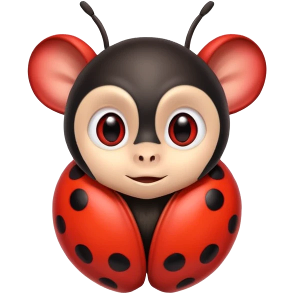 Create a mix of a ladybug and a monkey, Make it cute. Be sure it’s a ladybug with monkey ears emoji
