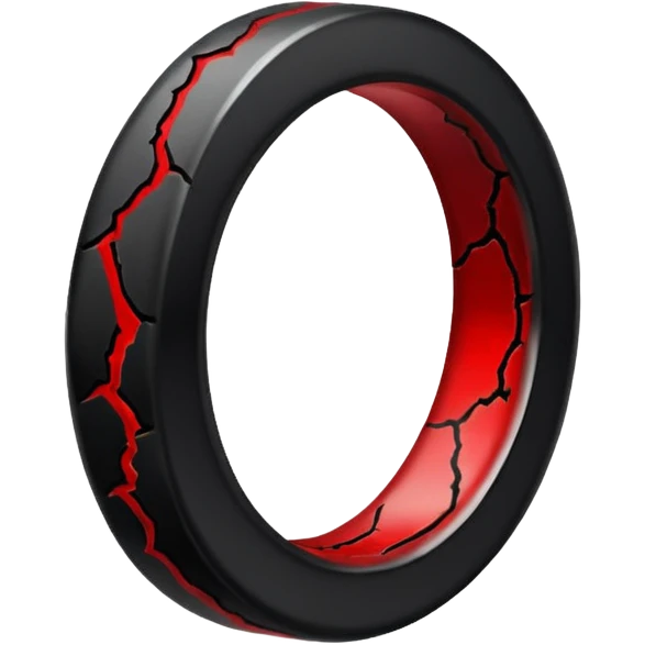 iOS sticker, cursed ring, black shades, red crack, minimal emoji