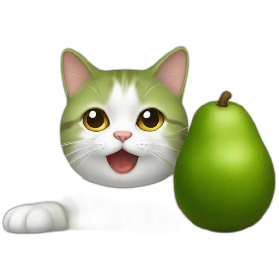 Petit chat qui tient un avocat emoji