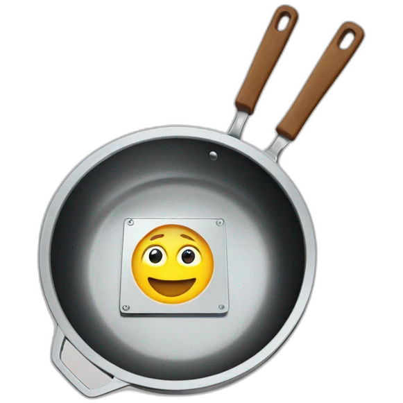 cooking microprocessor in a frying pan emoji