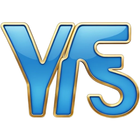 the word "yes" in blue and gold emoji