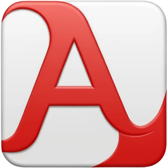 Flat vector emoji icon of a translation symbol, two overlapping rounded squares, the primary color is corporate RED, the front square features a bold white letter 'A', the back square features a bold white Arabic letter 'ع', minimalist UI style, high contrast, white background. emoji