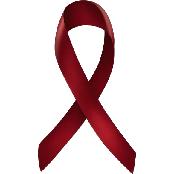 Dark red ribbon emoji