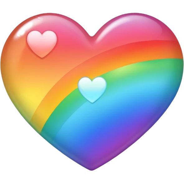 white heart with a rainbow gradient emoji