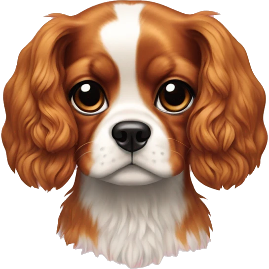 Style a Cavalier King Charles female puppy in the style of Frida Kahlo emoji