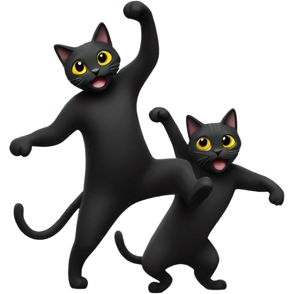 2 black cats dancing  emoji