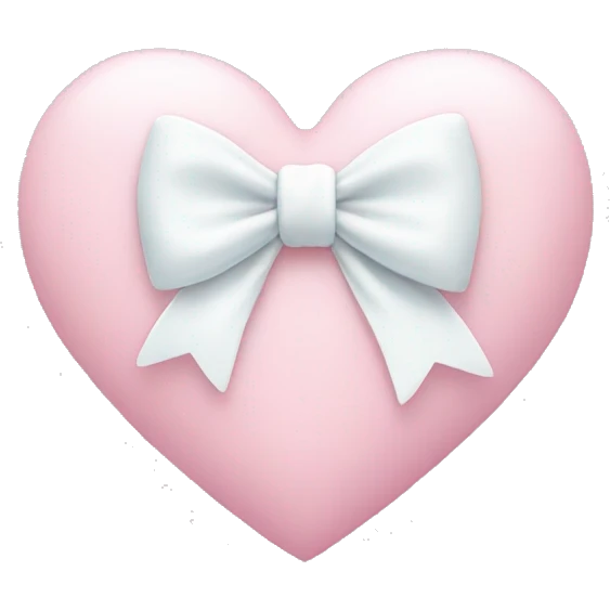 Pastel pink heart with white bow emoji