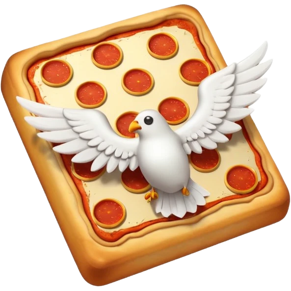Pizza Lucky Block with white wings  emoji