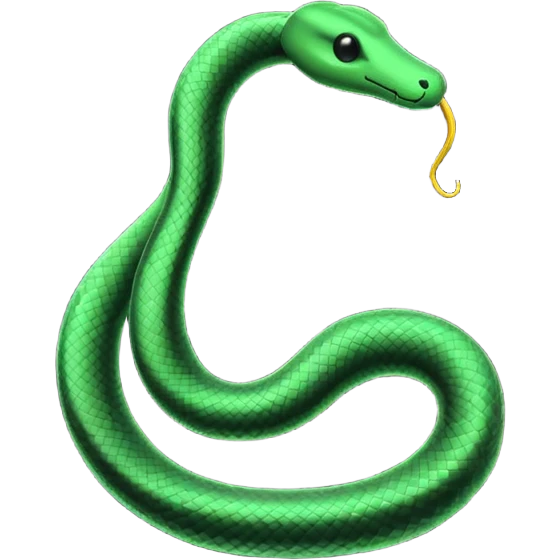 Minimalist emoji-style sticker of a bent paperclip shaped like a snake, wrapping onto itself. Thin black silhouette, no texture. emoji