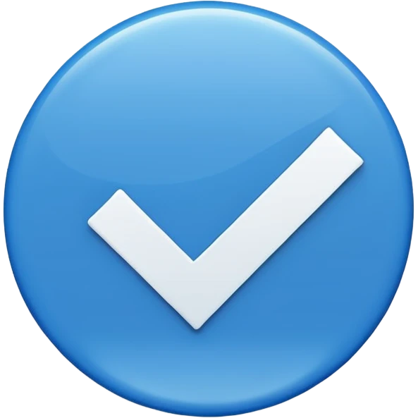 You got the blue part correct so leave the blue circle, replace the white tiktok logo with a check ✔️ emoji