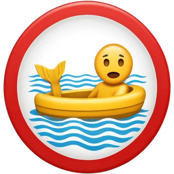 traffic sign style emoji indicating no swimming emoji