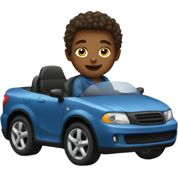 boy driving car emoji