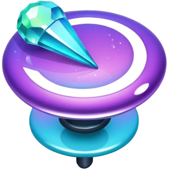 glitter purple and cian pin office emoji