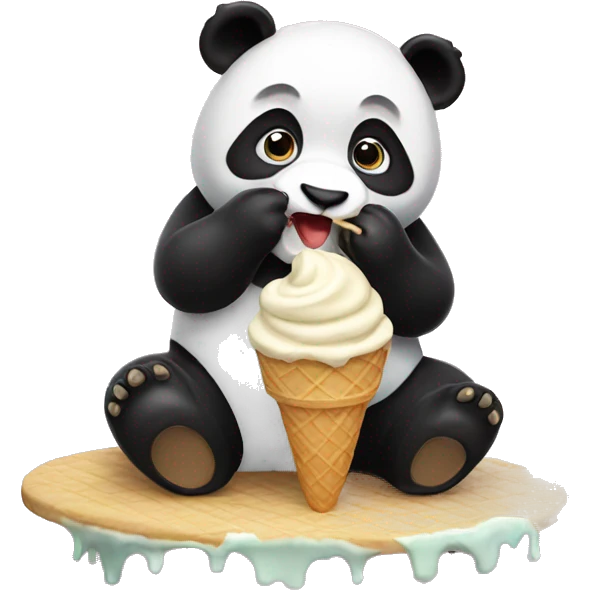 Panda eating ice cream emoji