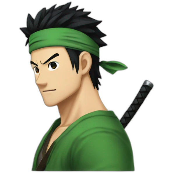 roronoa zoro with black hair emoji