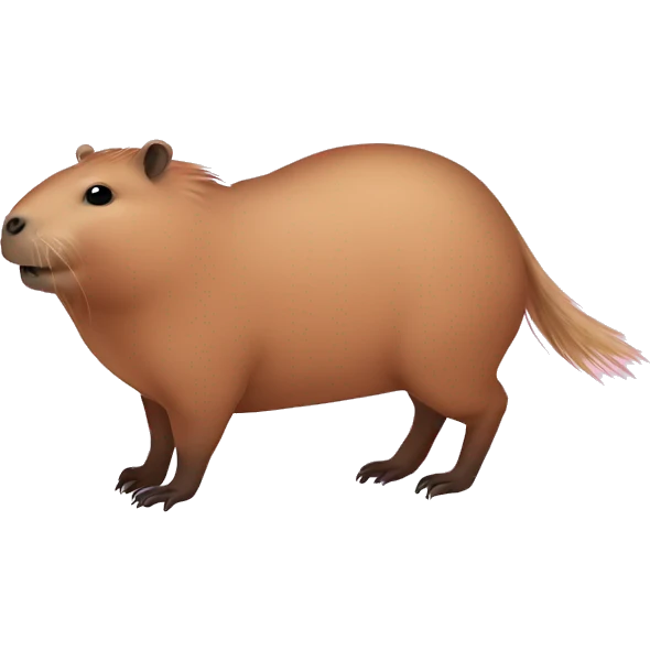 Capybara wearing pink emoji