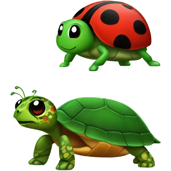 lady bug and turtle mixed emoji
