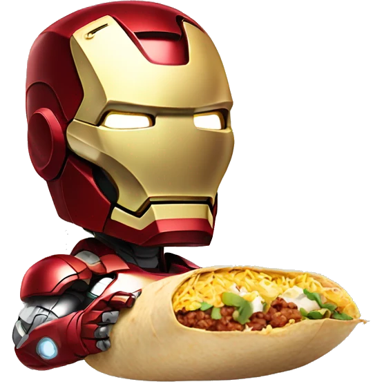 Iron man eating a burrito  emoji