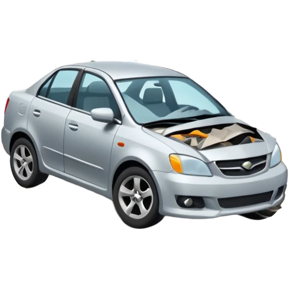 car crashed to a trafic barrier emoji