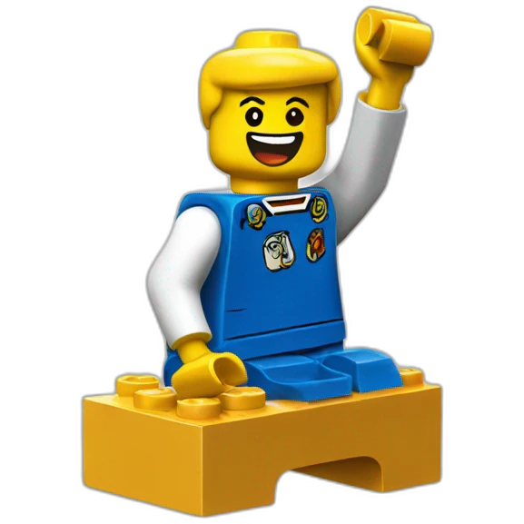lego brick cheering emoji