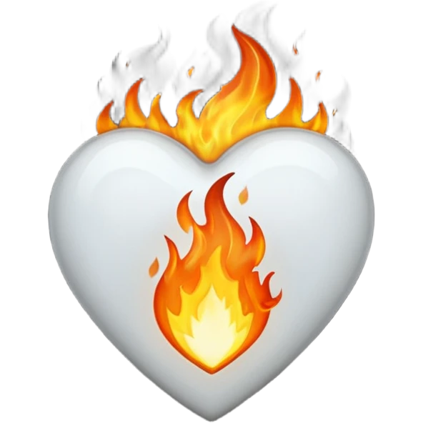 ❤️‍🔥 .. make the red heart white and flame to black. The structure should be as it is emoji