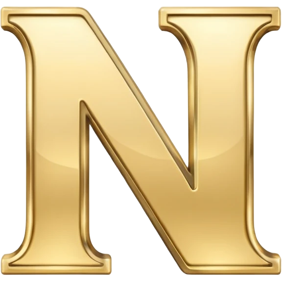 letter N in light gold emoji