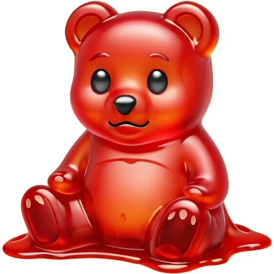 Sad Gummy bear melting into ground emoji