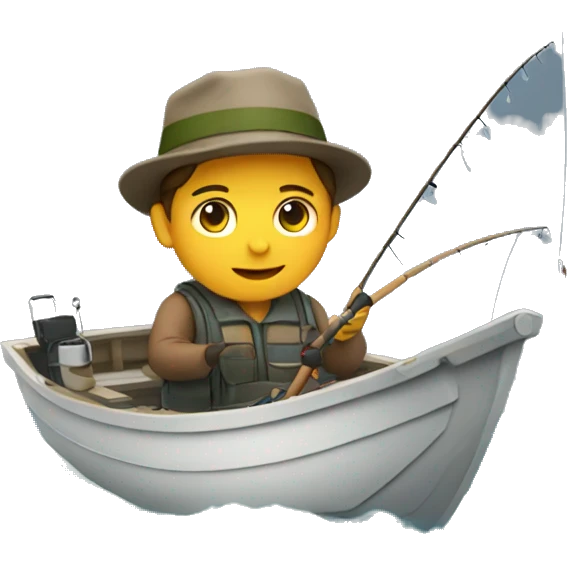 Me  fishing on a boat emoji