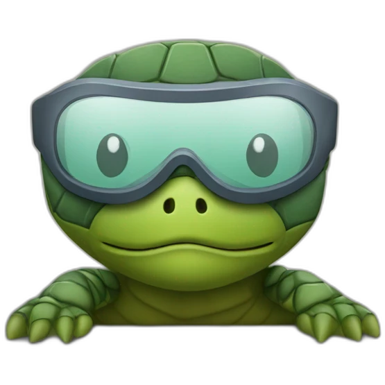 Tortue avec masque emoji