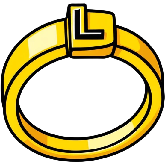 Bague avc la lettre L en or emoji