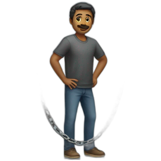 Man standing on a chain emoji