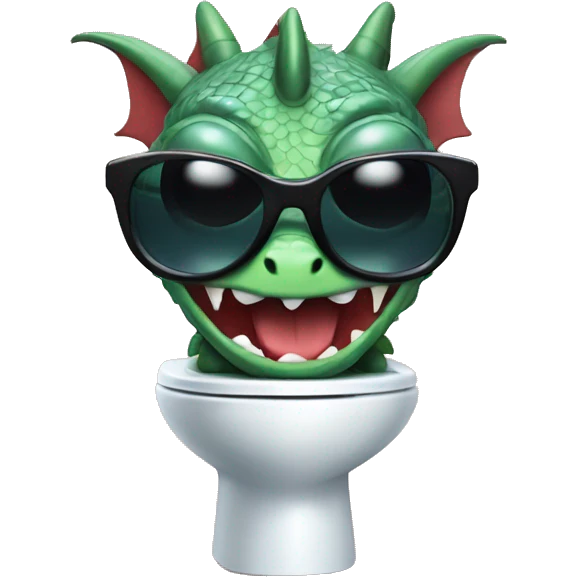 skibidi toilet dragon wearing sunglasses and lipstick emoji