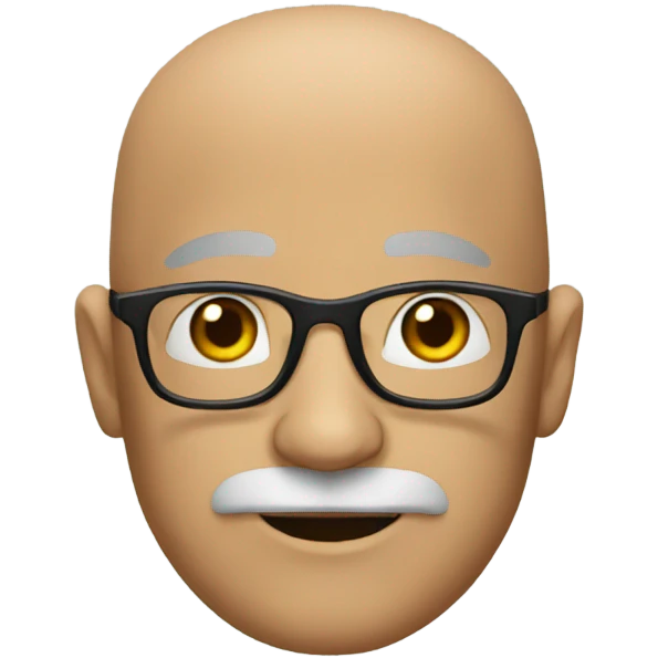 bald man with mustache and glass emoji