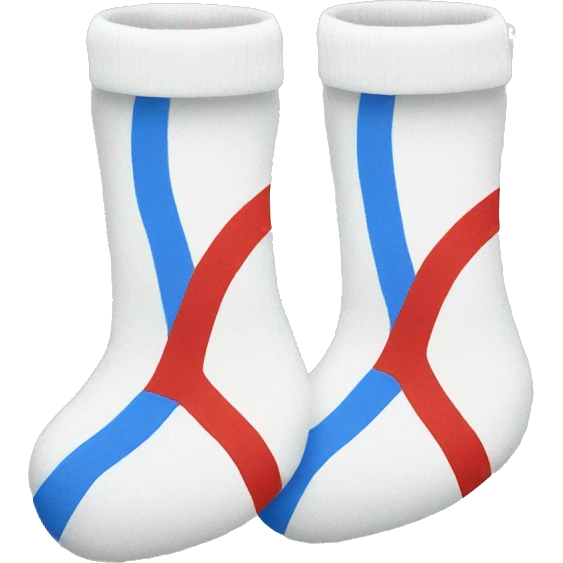 white socks with a blue and red line emoji