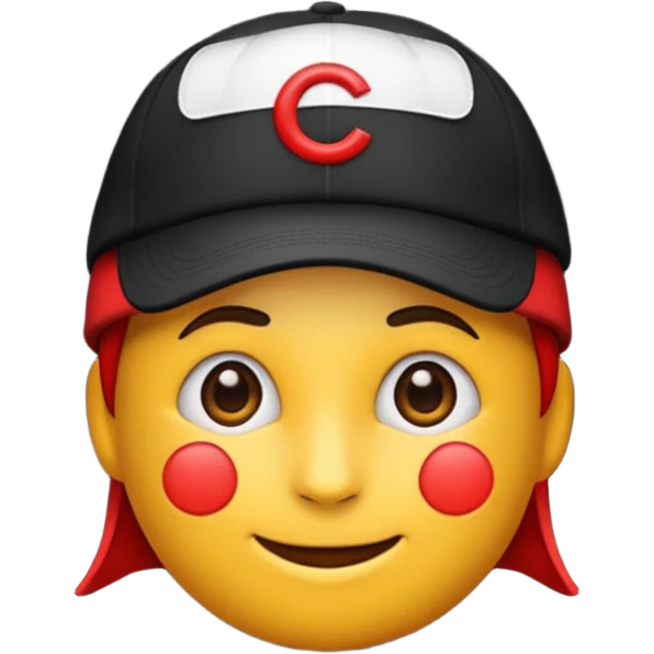 Quiero un emoji con una gorrita negra con las letras CH en color rojo emoji