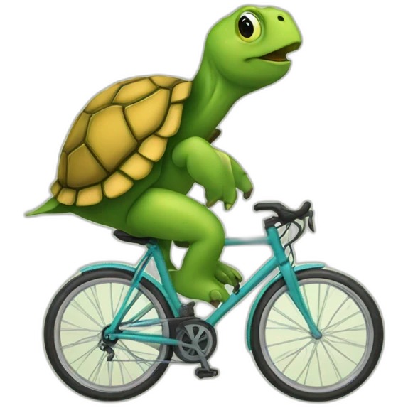 Velo avec une tortue emoji
