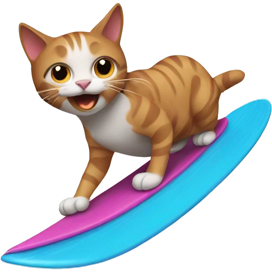 Cat surfing  emoji