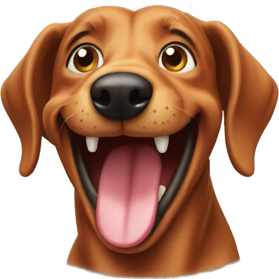 Laughing teckel emoji