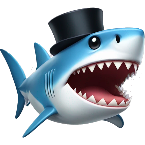 shark with top hat emoji