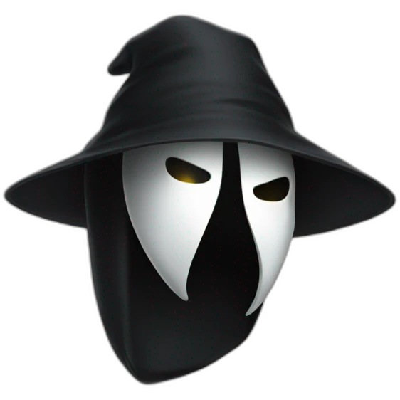 Ghostface with his black costume ans with a long mouth emoji