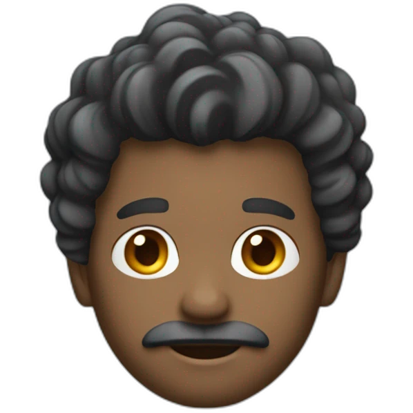 Black tin tin like hair Architect with no glass and facial hair emoji