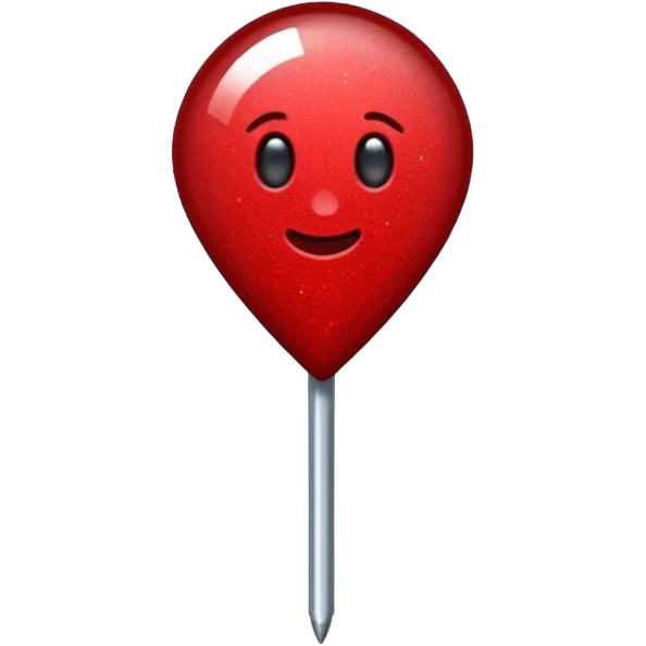 glitter red pin emoji