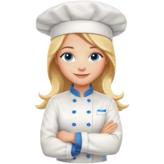 Full body 
Sexy Long Blonde hair blue eyed female chef arms folded emoji