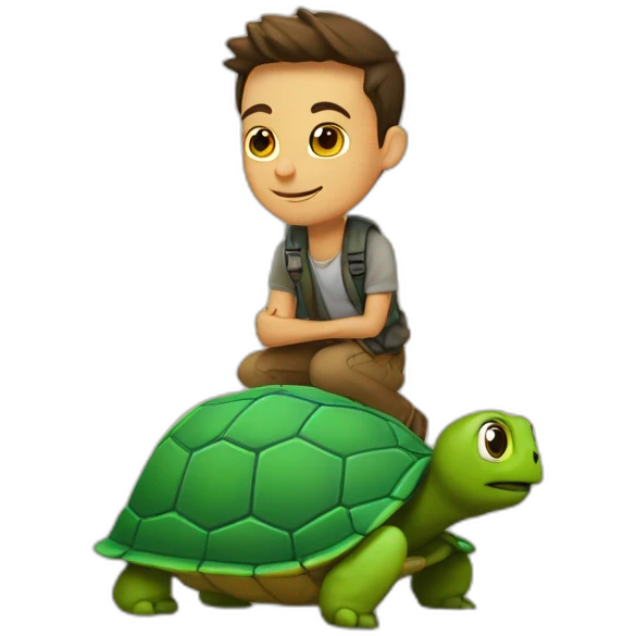 Araigner sur une tortue emoji